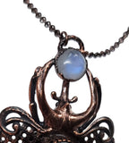 Copper Beetle with Moonstone Pendant