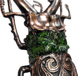 Large Copper Beetle Pendant with Amethyst Cluster and Diopside Chip Inlay