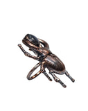Copper Beetle Ring with labradorite Size 5 3/4