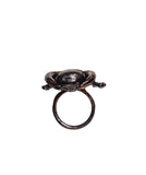 Copper Beetle Ring with labradorite Size 5 3/4
