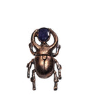 Copper Beetle Ring with Sapphire Cab Size 6 1/2