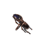 Copper Beetle Ring with Sapphire Cab Size 6 1/2
