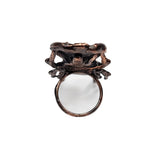 Copper Beetle Ring with Sapphire Cab Size 6 1/2