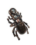 Copper Beetle Ring with Rose Cut White Topaz Ring Size 7 1/4