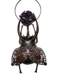 Copper Beetle Wall Hanging with Amethyst and Sunstones
