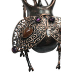 Copper Beetle Wall Hanging with Amethyst and Sunstones
