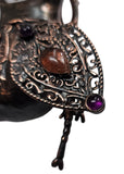 Copper Beetle Wall Hanging with Amethyst and Sunstones