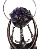 Copper Beetle Wall Hanging with Amethyst and Sunstones
