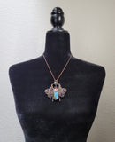 Ornate Copper Beetle with Labradorite Pendant