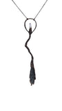 Copper Tree Limb Broom Pendant with Kyanite and Vera Cruz Amethyst Point
