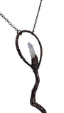 Copper Tree Limb Broom Pendant with Kyanite and Vera Cruz Amethyst Point