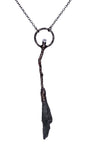Copper Tree Limb Broom Pendant with Kyanite Fan and Moonstone