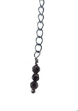 Copper Tree Limb Broom Pendant with Black Kyanite Fan and Garnet