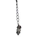 Copper Tree Limb Broom Pendant with Black Kyanite Fan, Smoky Quartz and Witches Hat and Cauldron Charms