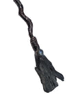 Copper Tree Limb Broom Pendant with Black Kyanite Fan and Labradorite