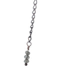 Copper Tree Limb Broom Pendant with Black Kyanite Fan and Labradorite