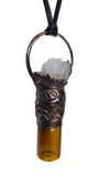 Moroccan Crystal Copper Top Glass Aromatherapy Glass Bottle Pendant