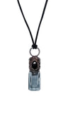 Obsidian Copper Top Aromatherapy Glass Bottle Pendant