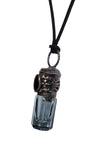 Obsidian Copper Top Aromatherapy Glass Bottle Pendant