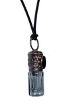 Obsidian Copper Top Aromatherapy Glass Bottle Pendant