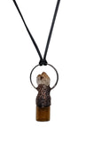 Citrine Point Copper Top Glass Aromatherapy Bottle Pendant