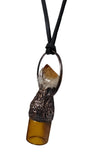 Citrine Point Copper Top Glass Aromatherapy Bottle Pendant