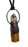 Citrine Point Copper Top Glass Aromatherapy Bottle Pendant