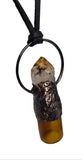 Citrine Point Copper Top Glass Aromatherapy Bottle Pendant