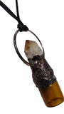 Citrine Point Copper Top Glass Aromatherapy Bottle Pendant