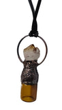 Citrine Point Copper Top Glass Aromatherapy Bottle Pendant