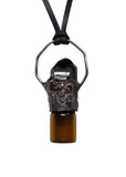 Smoky Quartz Copper Top Glass Aromatherapy Bottle Pendant