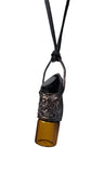 Smoky Quartz Copper Top Glass Aromatherapy Bottle Pendant