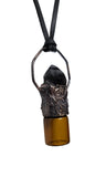 Smoky Quartz Copper Top Glass Aromatherapy Bottle Pendant