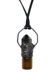 Smoky Quartz Copper Top Glass Aromatherapy Bottle Pendant