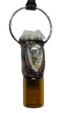 Dendritic Opal and Crystal Copper Top Glass Aromatherapy Glass Bottle Pendant