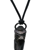 Smoky Quartz Coffin and Black Druzy Copper Top Aromatherapy Glass Bottle Pendant