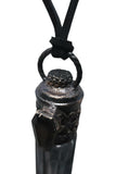 Smoky Quartz Coffin and Black Druzy Copper Top Aromatherapy Glass Bottle Pendant