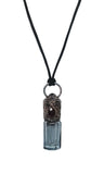 Garnet Copper Top Glass Aromatherapy Bottle Pendant