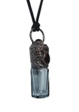 Garnet Copper Top Glass Aromatherapy Bottle Pendant