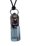 Garnet Copper Top Glass Aromatherapy Bottle Pendant