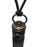 Garnet Copper Top Glass Aromatherapy Bottle Pendant