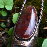 F*#k It Finger Pendant with Flame Agate & Smoky Quartz Ring