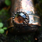 F*#k It Finger Pendant with Flame Agate & Smoky Quartz Ring