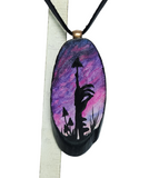 Further Use Hand Painted Wood Pendant