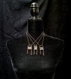 Tiny Elegance Quartz Crystal Pendant with Obsidian Star Dangles