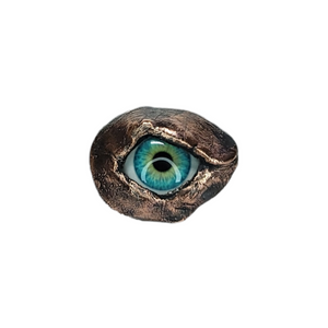 Glass Green Eye Copper Ring Size 9