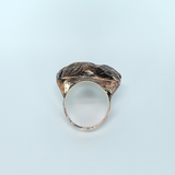 Glass Blue Eye Copper Ring Size 10