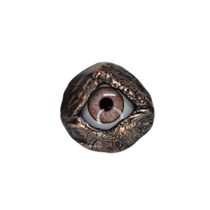 Large Brown Glass Eye Copper Ring Size 11