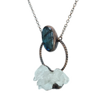 Clear Quartz Cluster with Labradorite Pendant