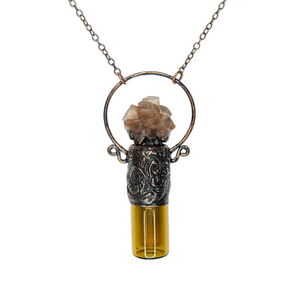 Aragonite Cluster 3 ml Aromatherapy Bottle with Rollerball Pendant